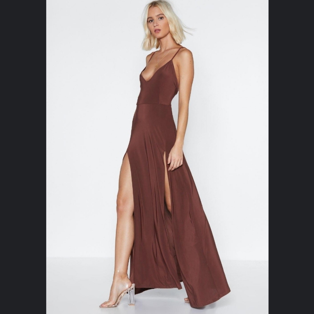 On a High Maxi Dress Chocolate